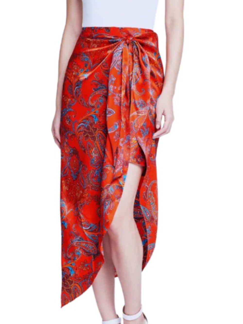 L'Agence - Esa Paislet-Print Sarong Skirt